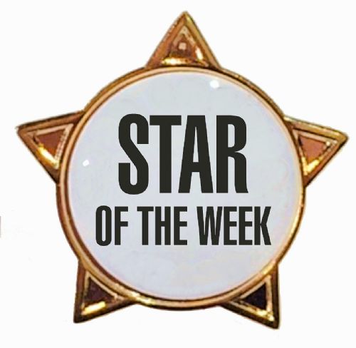 STAR OF THE WEEK titled star badge